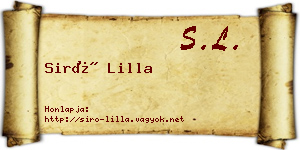 Siró Lilla névjegykártya